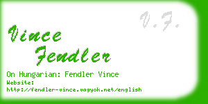 vince fendler business card